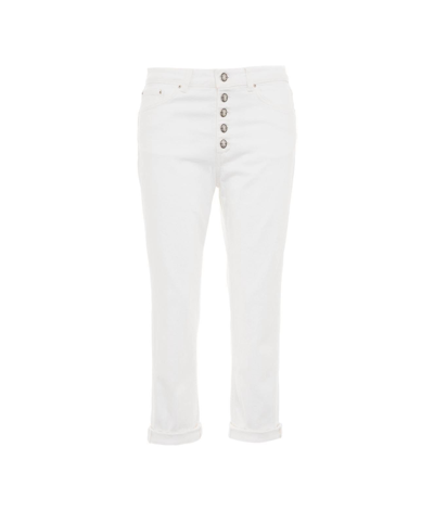 Dondup Cropped Button-fastening Trousers In White