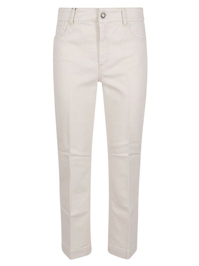 's Max Mara S Max Mara Women's Beige Cotton Pants In White,brown