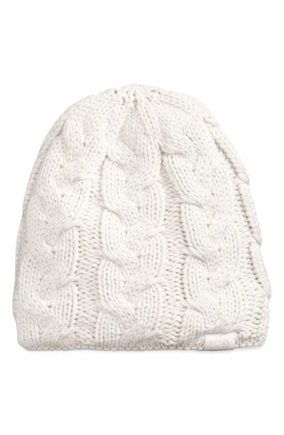 The North Face Minna Cable Knit Beanie In White