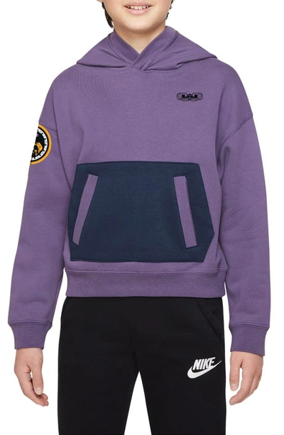 Nike Kid's Lebron Strive For Greatness Graphic Hoodie In Purple