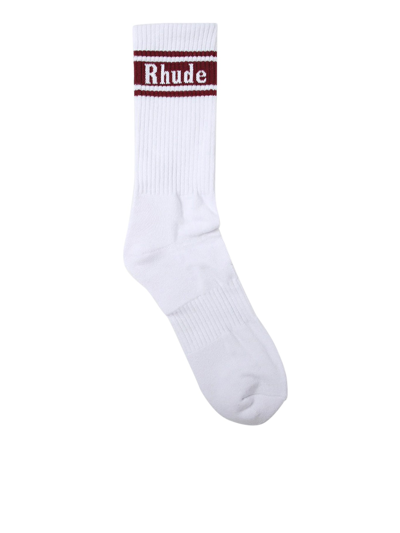 Rhude Logo Socks In White