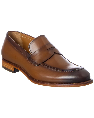 Antonio Maurizi Leather Penny Loafer In Brown