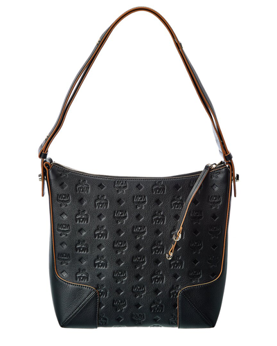 Mcm Klara Medium Leather Shoulder Bag In Black