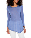 Nic + Zoe Featherweight Asymmetric Hem Linen Blend Sweater In Nocolor