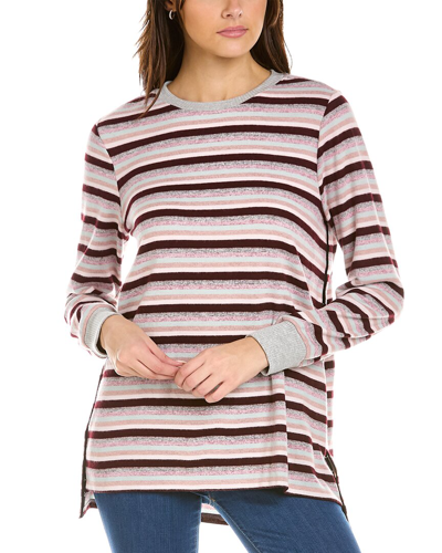 Vince Camuto Cozy Stripe Pullover In Red