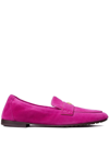 Tory Burch Round-toe Suede Ballet Loafers In Rosa
