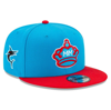 NEW ERA YOUTH NEW ERA BLUE/RED MIAMI MARLINS 2021 CITY CONNECT 9FIFTY SNAPBACK ADJUSTABLE HAT