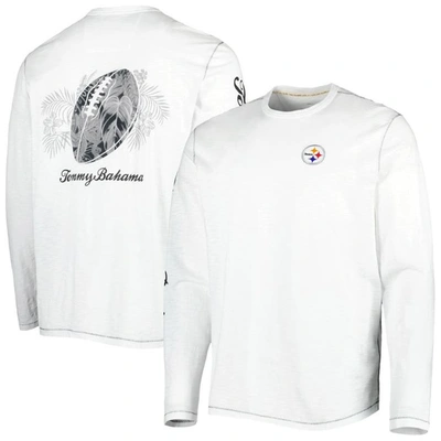 TOMMY BAHAMA TOMMY BAHAMA WHITE PITTSBURGH STEELERS LACES OUT BILLBOARD LONG SLEEVE T-SHIRT