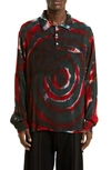 4SDESIGNS RUGBY TIE DYE LONG SLEEVE POLO