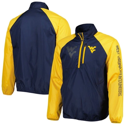 G-iii Sports By Carl Banks Navy West Virginia Mountaineers Point Guard Raglan Half-zip Jacket