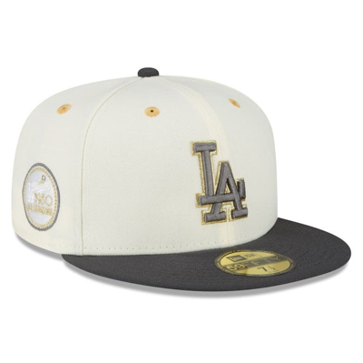 New Era Men's  White, Charcoal Los Angeles Dodgers 1980 Mlb All-star Game Chrome 59fifty Fitted Hat In White,charcoal