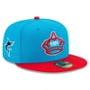 NEW ERA NEW ERA BLUE/RED MIAMI MARLINS 2021 CITY CONNECT 59FIFTY FITTED HAT