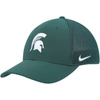 NIKE NIKE GREEN MICHIGAN STATE SPARTANS LEGACY91 MESHBACK SWOOSH PERFORMANCE FLEX HAT