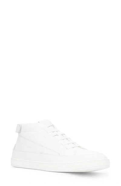 Time Slippers Wool Lined Mid Top Sneaker In White On White