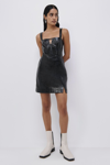 Jonathan Simkhai Abra Vegan Leather Mini Dress In Black