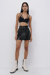 Jonathan Simkhai Kinsey Vegan Leather Mini Skirt In Black Multi
