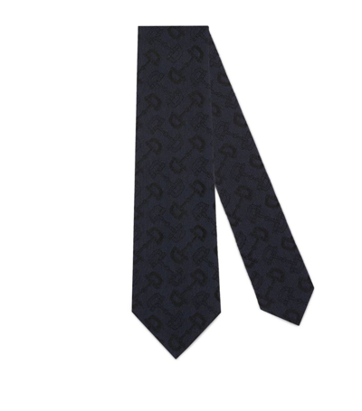 Gucci Wool And Cotton Jacquard Tie With Horsebit In Undefined
