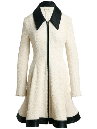 Khaite White Flared Coat The Jerole With Zip And Collar