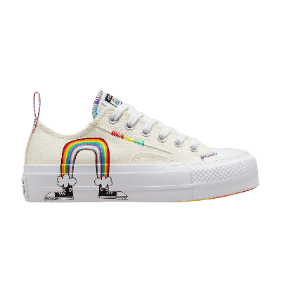 Pre-owned Converse Chuck Taylor All Star Lift Platform Low 'pride' In Cream