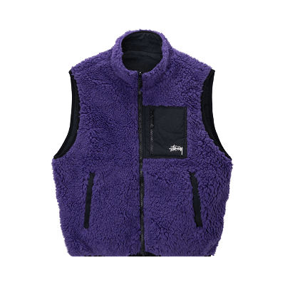 Pre-owned Stussy Sherpa Vest 'purple'