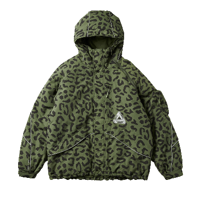 Pre-owned Palace M-tech Hooded Jacket 'olive Cheetah' In Green