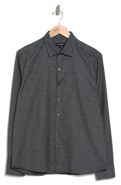 Westzeroone Andre Check Print Button-up Shirt In Charcoal