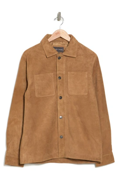 Slate & Stone Suede Shirt Jacket In Sand