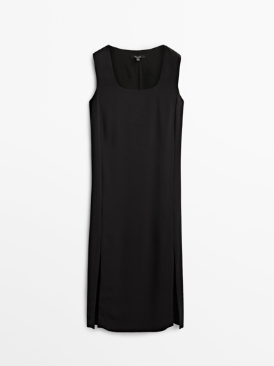 massimo dutti black midi dress 1950 Vintage Black Halter Prom Party Dress with Bolero Jacket – A Walk Thru  Time Vintage