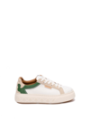 Tory Burch Sneaker Ladybug In White And Green Leather In Bianco