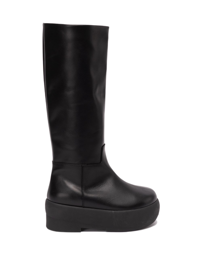 Gia Borghini Giaborghini Chunky Sole Tubolar Boot Shoes In 5000 Black