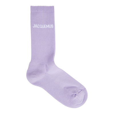 Jacquemus Les Chaussettes Logo Cotton-blend Socks In Lilac