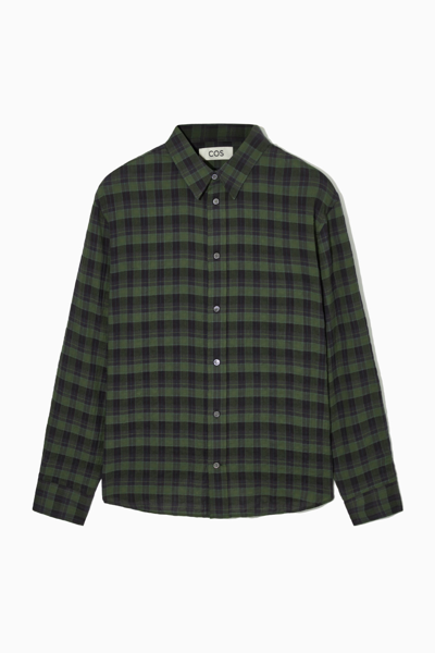 Cos Relaxed-fit Check Shirt In Green