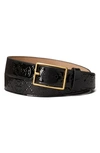 TORY BURCH T MONOGRAM LEATHER BELT