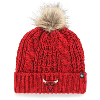 47 ' Red Chicago Bulls Meeko Cuffed Knit Hat With Pom