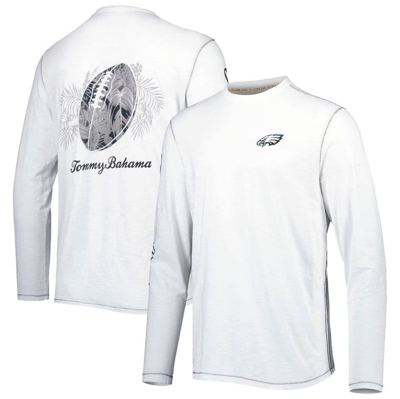 Tommy Bahama White Philadelphia Eagles Laces Out Billboard Long Sleeve T-shirt
