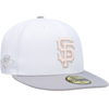 New Era Men's  White, Gray San Francisco Giants 2002 World Series Side Patch Undervisor 59fifty Fitte In White