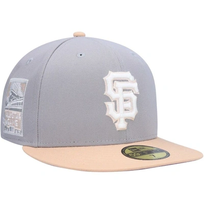 New Era Men's  Gray, Peach San Francisco Giants 2007 Mlb All-star Game Purple Undervisor 59fifty Fitt In Gray,peach