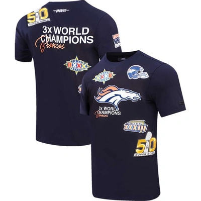 Pro Standard Navy Denver Broncos Championship T-shirt