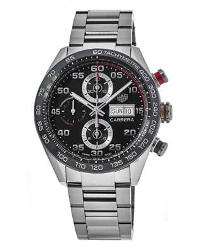 Pre-owned Tag Heuer Carrera Chronograph Day-date Black Men's Watch Cbn2a1aa.ba0643