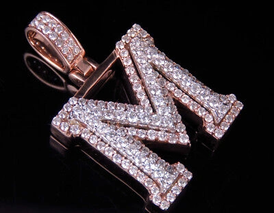 Pre-owned Jewelry Unlimited Custom 3d Letter M Initial Diamond Pendant Charm In 10k Two Tone Gold 1.8 Ct ... In G-h