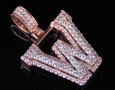 Pre-owned Jewelry Unlimited Custom Letter W Initial Diamond 3d Pendant Charm 10k Twotone Gold 1 9/10 Ct 1.5" In G-h