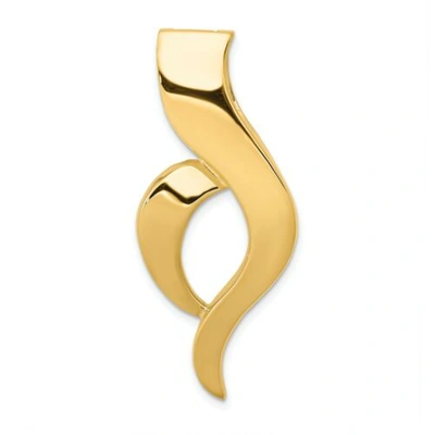 Pre-owned Goldia 14k Yellow Gold Polished Fancy Designed Omega Slide Fashion Charm For Necklace