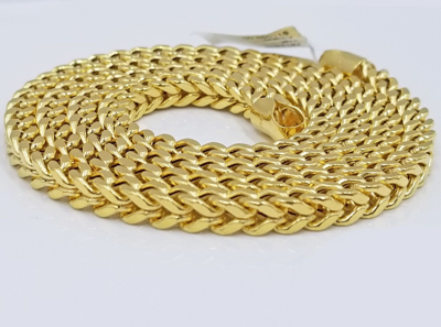 Pre-owned Franco Real 10k Yellow Gold  Necklace 5mm 22" Inch Short Length Men's 10kt Chain