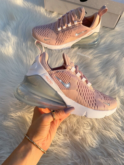 Pre-owned Nike Women's Bling Crystal  Air Max 270 Blush Pink
