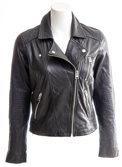 Pre-owned Lucky Brand Black Moto Leather Jacket