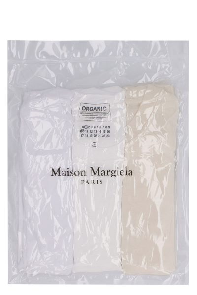 Maison Margiela Set Of Three Cotton T-shirts In Multicolor