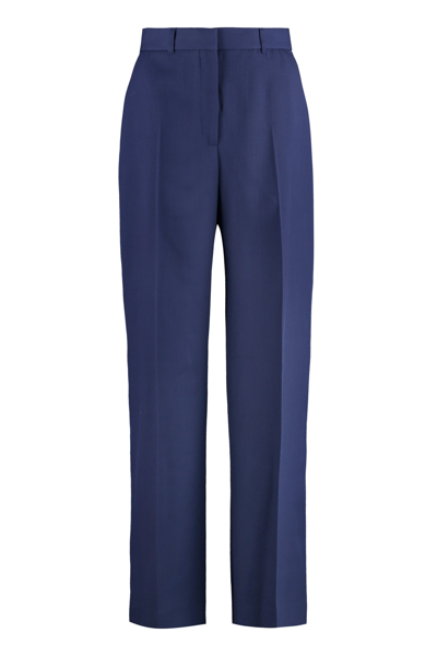 Casablanca High-waisted Wide-leg Trousers In Navy