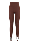Andreädamo Brown Ribbed Open Toe Leggings In Brown