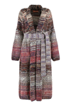 Missoni Belted Striped Wool And Cotton-blend Cardigan In Multicolor