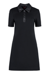 Staud Jacy Faux Leather Detail Minidress In Black